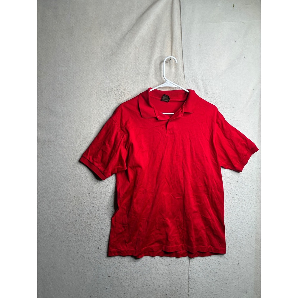 Cross Creek Mens Red Short Sleeve Cotton Lisle Polo Shirt XL Made in USA 8739